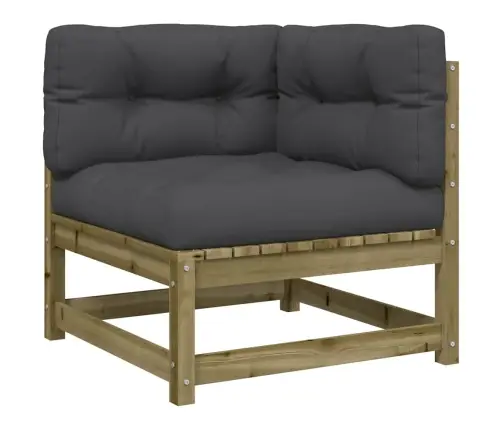 Dārza Stūra Dīvāns Ar Matračiem, Impregnēts Priedes Koks Vidaxl