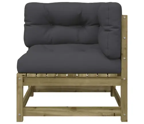 Dārza Stūra Dīvāns Ar Matračiem, Impregnēts Priedes Koks Vidaxl