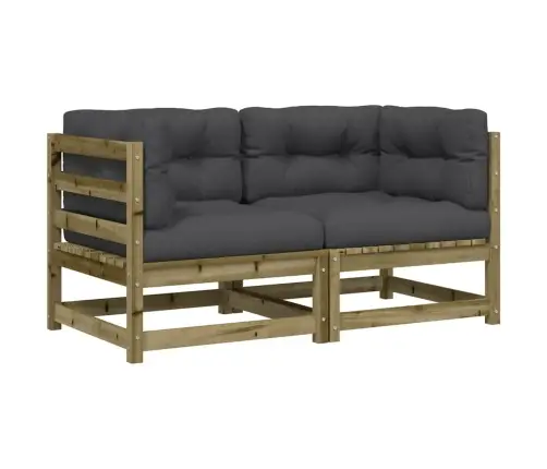 Dārza Stūra Dīvāni Ar Matračiem, 2 Gb., Impregnēts Priedes Koks Vidaxl