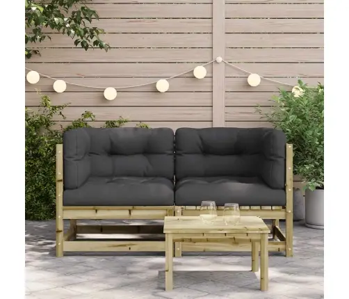Dārza Stūra Dīvāni Ar Matračiem, 2 Gb., Impregnēts Priedes Koks Vidaxl