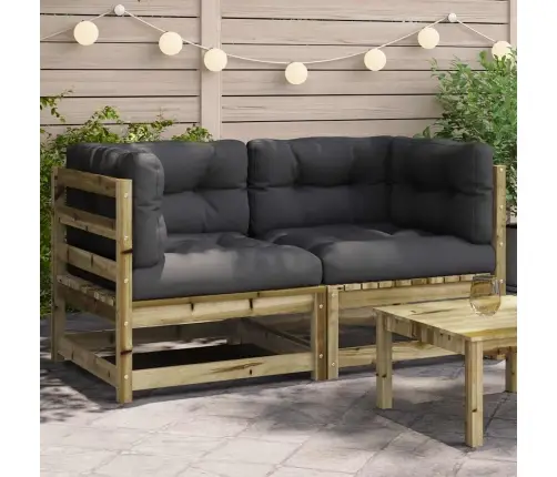 Dārza Stūra Dīvāni Ar Matračiem, 2 Gb., Impregnēts Priedes Koks Vidaxl