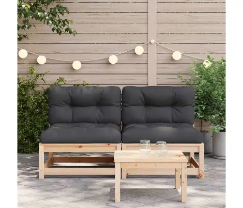 Käetugedeta Aiadiivanid Koos Patjadega 2 Tk, Männipuit