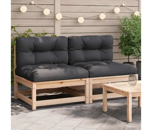 Käetugedeta Aiadiivanid Koos Patjadega 2 Tk, Männipuit