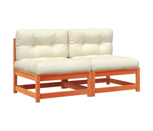 Dārza Dīvāni Ar Matračiem, 2 Gab., Vaska Brūnas Priedes Koks Vidaxl