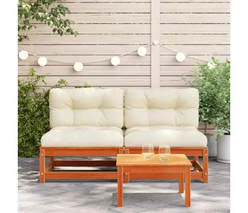 Dārza Dīvāni Ar Matračiem, 2 Gab., Vaska Brūnas Priedes Koks Vidaxl