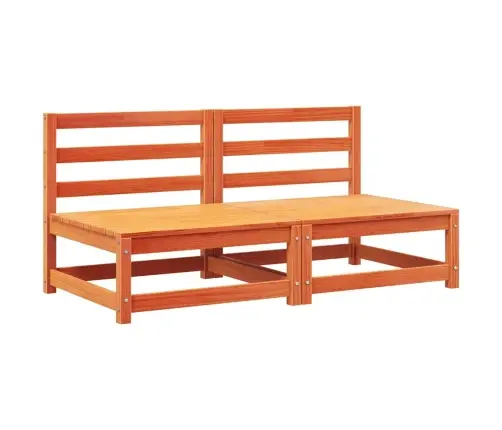 Dārza Dīvāni Ar Matračiem, 2 Gab., Vaska Brūnas Priedes Koks Vidaxl