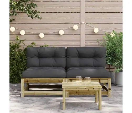 Käetugedeta Aiadiivanid Koos Patjadega 2 Tk, Immutatud Mänd