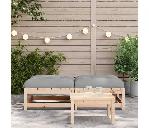Dārza Soli Ar Matračiem, 2 Gab., Priedes Masīvkoks Vidaxl