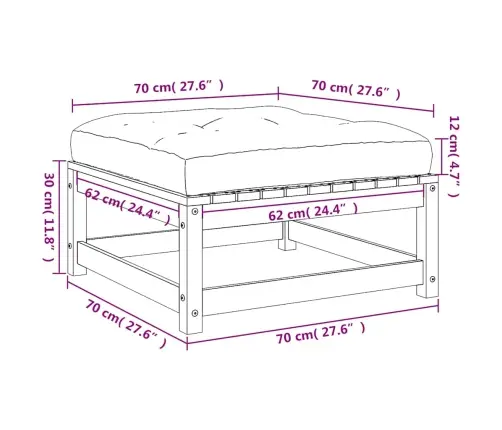 Dārza Soli Ar Matračiem, 2 Gab., Priedes Masīvkoks Vidaxl