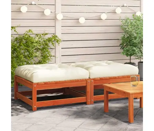 Dārza Soli Ar Matračiem, 2 Gab., Vaska Brūnas Priedes Koks Vidaxl