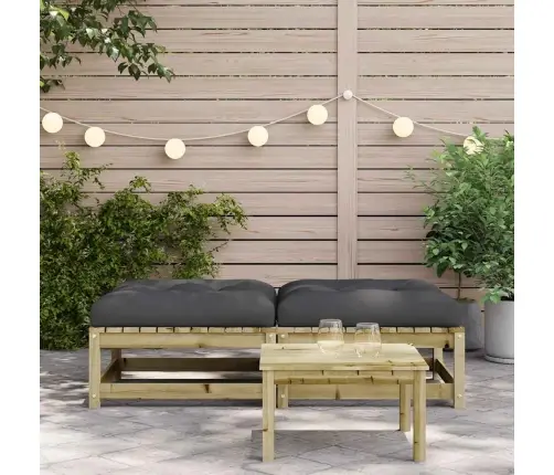 Sodo Pakojos Su Pagalvėlėmis, 2Vnt., Impregnuota Pušies Mediena Sodo Pakojos Su Pagalvėlėmis, 2Vnt., Impregnuota Pušies Mediena