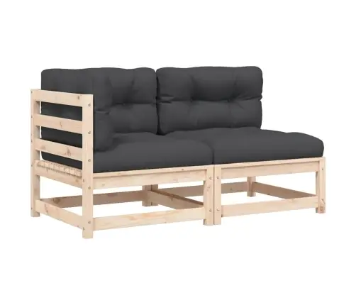 2-Vietīgs Dārza Dīvāns Ar Spilveniem, Priedes Masīvkoks Vidaxl