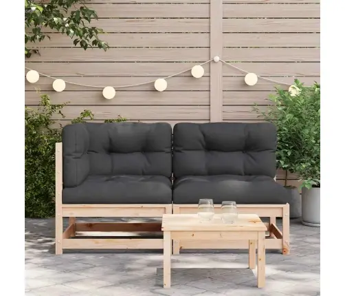 2-Vietīgs Dārza Dīvāns Ar Spilveniem, Priedes Masīvkoks Vidaxl