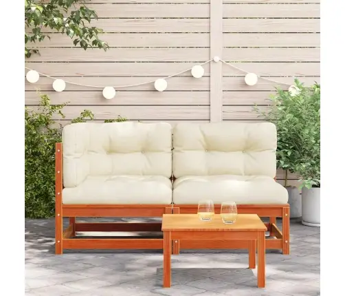 Dvivietė Sodo Sofa Su Pagalvėlėmis, Vaško Ruda, Pušies Masyvas Dvivietė Sodo Sofa Su Pagalvėlėmis, Vaško Ruda, Pušies Masyvas