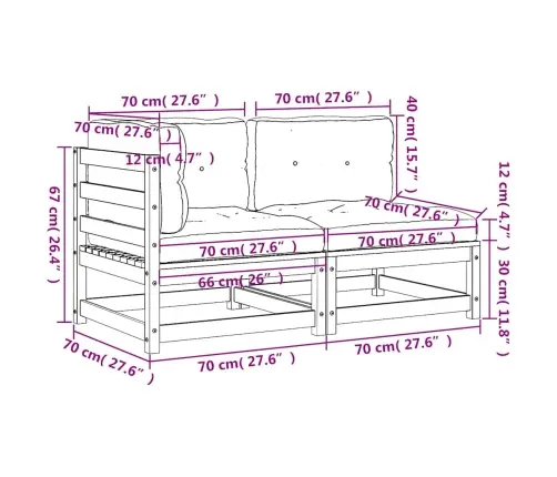 Dvivietė Sodo Sofa Su Pagalvėlėmis, Vaško Ruda, Pušies Masyvas Dvivietė Sodo Sofa Su Pagalvėlėmis, Vaško Ruda, Pušies Masyvas