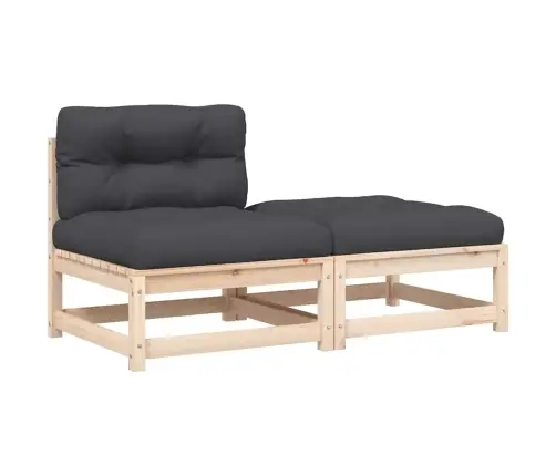 Dārza Dīvāns Ar Kājsoliņu Un Matračiem, Priedes Masīvkoks Vidaxl