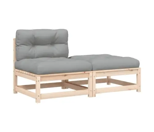 Dārza Dīvāns Ar Kājsoliņu Un Matračiem, Priedes Masīvkoks Vidaxl