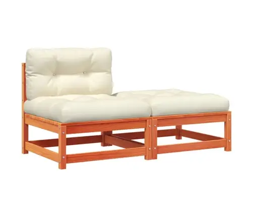 Dārza Dīvāns Ar Kājsoliņu Un Matračiem, Priedes Masīvkoks Vidaxl