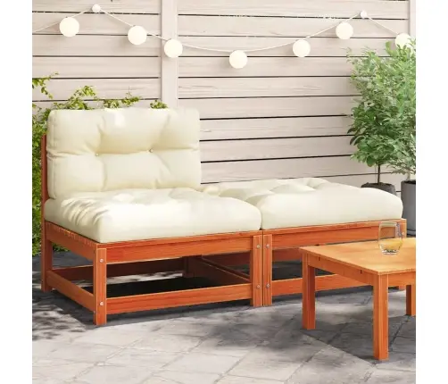 Dārza Dīvāns Ar Kājsoliņu Un Matračiem, Priedes Masīvkoks Vidaxl