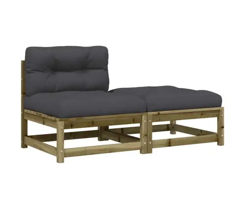 Dārza Dīvāns Ar Kājsoliņu Un Matračiem, Priedes Masīvkoks Vidaxl
