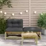 Dārza Dīvāns Ar Kājsoliņu Un Matračiem, Priedes Masīvkoks Vidaxl