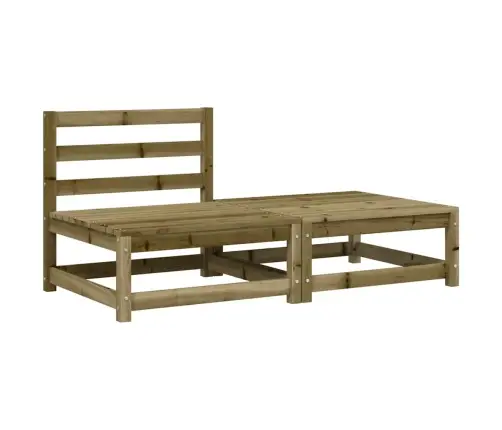 Dārza Dīvāns Ar Kājsoliņu Un Matračiem, Priedes Masīvkoks Vidaxl