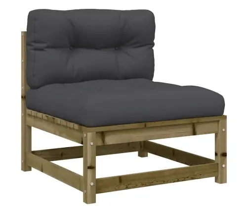 Dārza Dīvāns Ar Kājsoliņu Un Matračiem, Priedes Masīvkoks Vidaxl