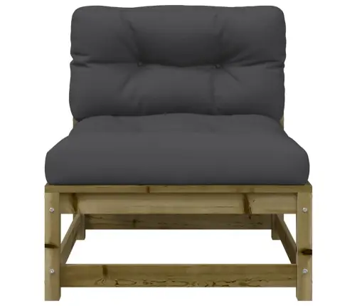 Dārza Dīvāns Ar Kājsoliņu Un Matračiem, Priedes Masīvkoks Vidaxl
