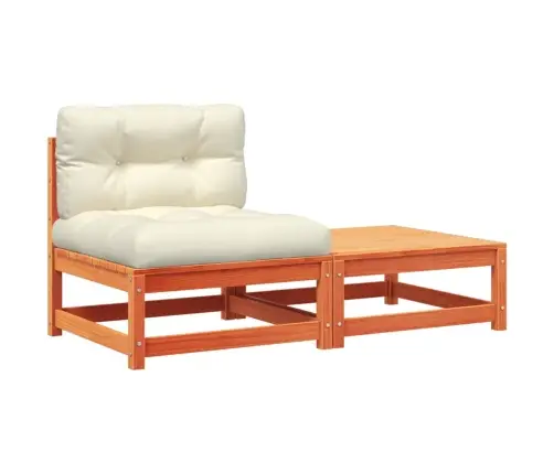 Dārza Dīvāns Ar Kājsoliņu Un Matračiem, Priedes Masīvkoks Vidaxl