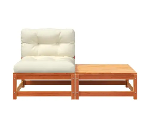 Dārza Dīvāns Ar Kājsoliņu Un Matračiem, Priedes Masīvkoks Vidaxl