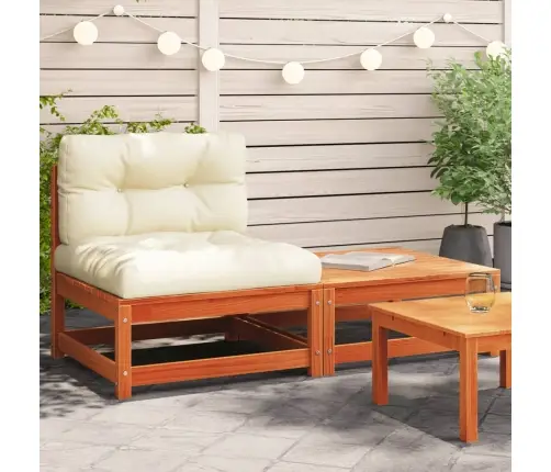 Dārza Dīvāns Ar Kājsoliņu Un Matračiem, Priedes Masīvkoks Vidaxl