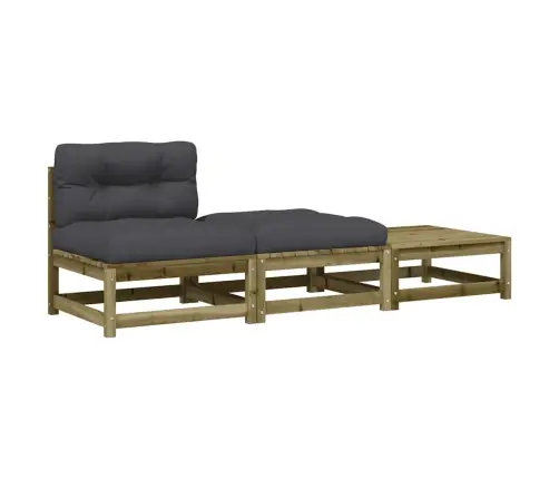 Dārza Dīvāns Ar Kājsoliņu Un Matračiem Vidaxl