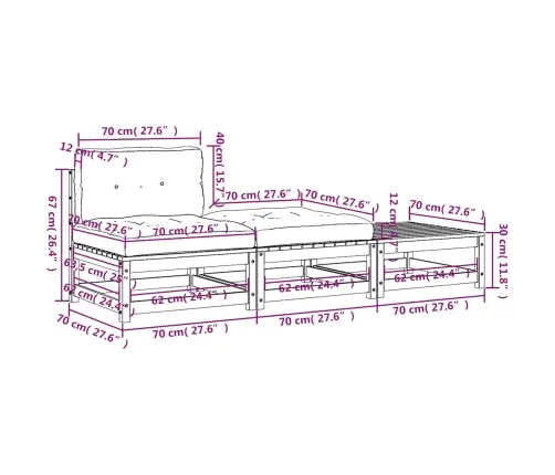Dārza Dīvāns Ar Kājsoliņu Un Matračiem Vidaxl