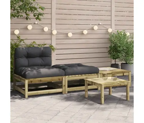Dārza Dīvāns Ar Kājsoliņu Un Matračiem Vidaxl