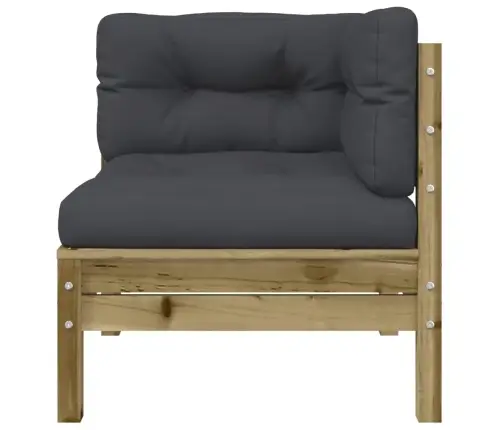 Dārza Stūra Dīvāns Ar Matračiem, Impregnēts Priedes Koks Vidaxl
