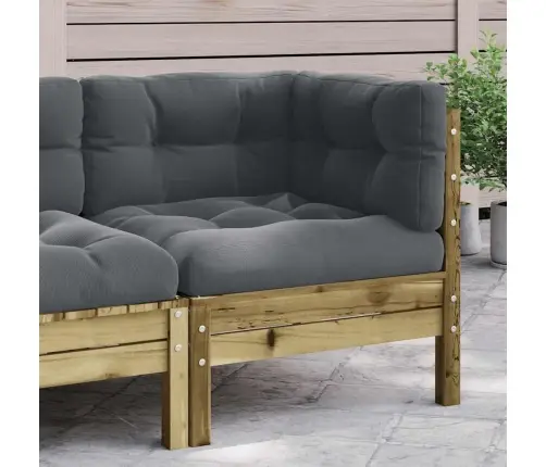 Dārza Stūra Dīvāns Ar Matračiem, Impregnēts Priedes Koks Vidaxl