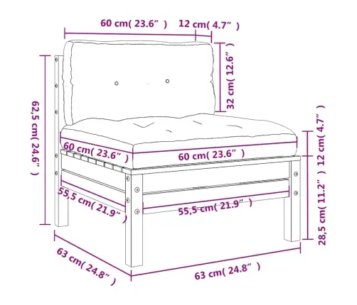 Dārza Dīvāns Ar Matračiem, Impregnēts Priedes Koks Vidaxl Dārza Dīvāns Ar Matračiem, Impregnēts Priedes Koks Vidaxl