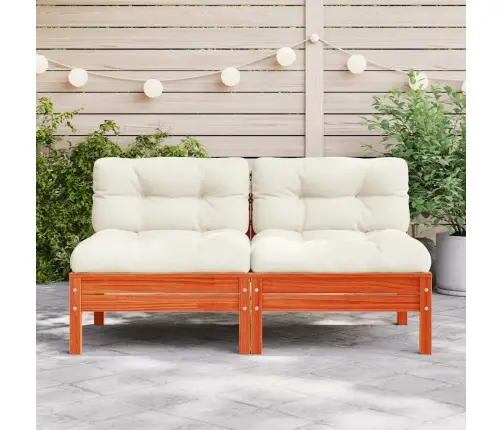 Sodo Sofos Dalys Su Pagalvėlėmis, 2Vnt., Vaško Rudos, Pušis