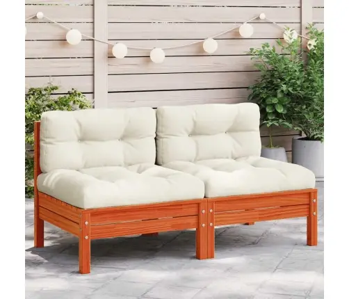 Sodo Sofos Dalys Su Pagalvėlėmis, 2Vnt., Vaško Rudos, Pušis