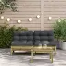 Dārza Dīvāni Ar Matračiem, 2 Gab., Impregnēts Priedes Koks Vidaxl
