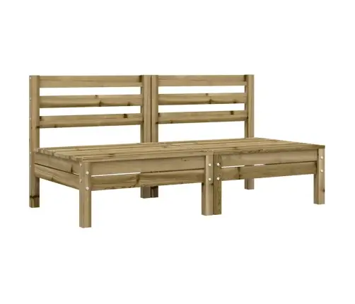 Dārza Dīvāni Ar Matračiem, 2 Gab., Impregnēts Priedes Koks Vidaxl