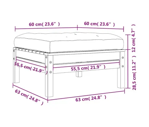Dārza Soliņš Ar Matraci, Impregnēts Priedes Masīvkoks Vidaxl