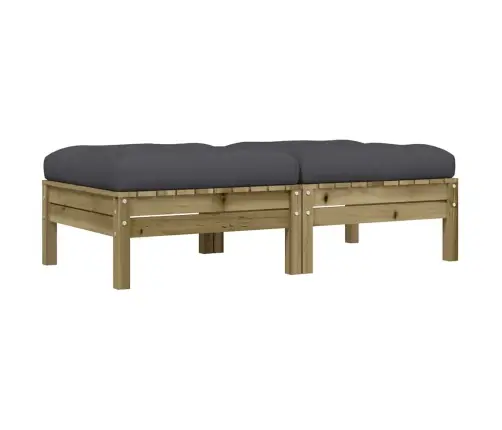 Sodo Pakojos Su Pagalvėlėmis, 2Vnt., Impregnuota Pušies Mediena Sodo Pakojos Su Pagalvėlėmis, 2Vnt., Impregnuota Pušies Mediena