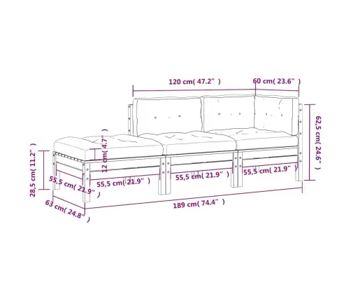 Trivietė Sodo Sofa Su Pagalvėlėmis Ir Pakoja Trivietė Sodo Sofa Su Pagalvėlėmis Ir Pakoja