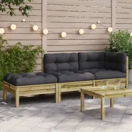 Trivietė Sodo Sofa Su Pagalvėlėmis Ir Pakoja