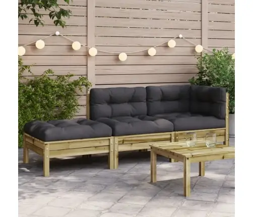 Trivietė Sodo Sofa Su Pagalvėlėmis Ir Pakoja Trivietė Sodo Sofa Su Pagalvėlėmis Ir Pakoja