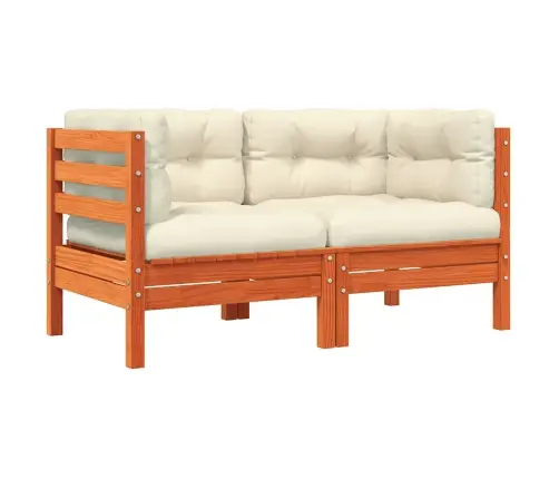 2-Vietīgs Dārza Dīvāns Ar Kājsoliņu Un Matračiem Vidaxl