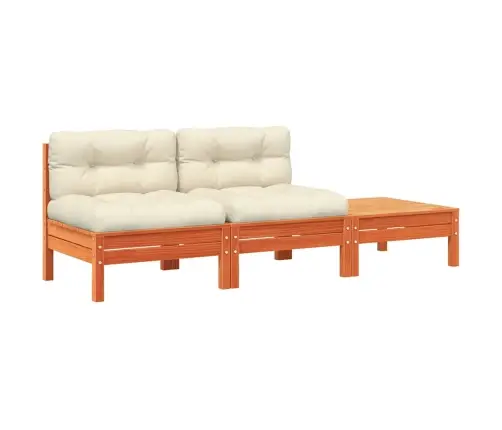 2-Vietīgs Dārza Dīvāns Ar Kājsoliņu Un Matračiem Vidaxl