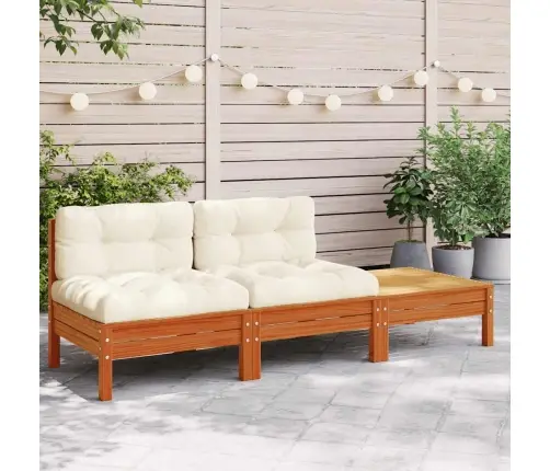 2-Vietīgs Dārza Dīvāns Ar Kājsoliņu Un Matračiem Vidaxl