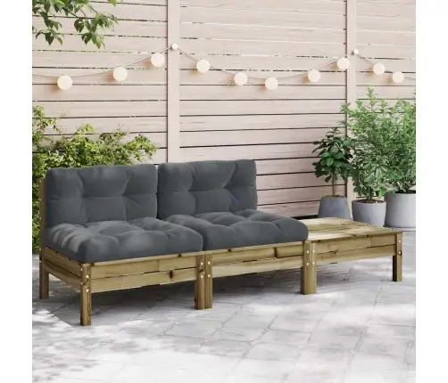 2-Vietīgs Dārza Dīvāns Ar Kājsoliņu Un Matračiem Vidaxl